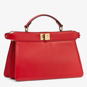 Fendi Peekaboo ISeeU East-West Bag In Red Nappa