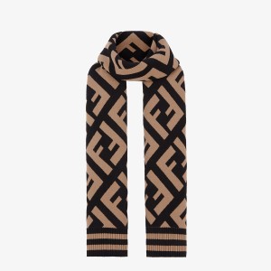 Fendi Wool And Viscose FF Scarf