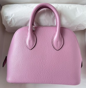 Hermes Bolide 1923 Mini Handmade Bag In Mauve Sylvestre Chevre Mysore Leather