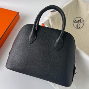 Hermes Bolide 1923 25 Handmade Bag In Black Evercolor Calfskin