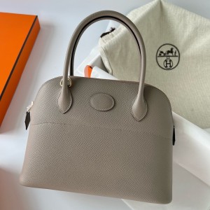 Hermes Bolide 1923 27 Handmade Bag In Gris Asphalt Epsom Calfskin