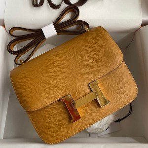 Hermes Constance 18 Handmade Bag In Sesame Epsom Calfskin