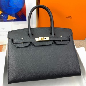 Hermes Birkin 30 Sellier Handmade Bag In Black Epsom Calfskin