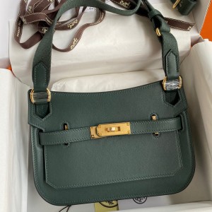 Hermes Jypsiere Mini Handmade Bag In Vert Rousseau Swift Calfskin 