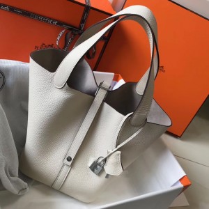 Hermes Picotin Lock 18 Bag In Beton Clemence Leather