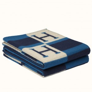 Hermes Marine Avalon Bayadere Throw Blanket