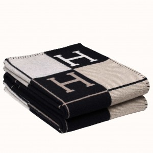 Hermes Black Avalon III Throw Blanket