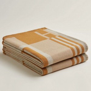 Hermes Ithaque Blanket in Beige Wool and Cashmere