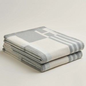 Hermes Ithaque Blanket in Grey Wool and Cashmere