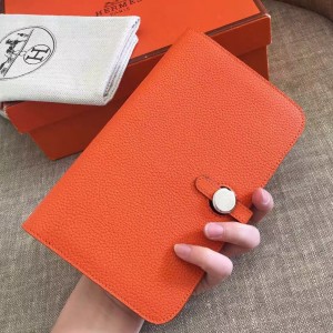 Hermes Orange Dogon Duo Combined Wallet