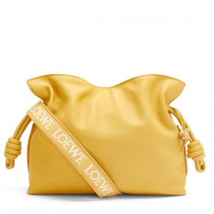 Loewe Flamenco Clutch Bag In Pale Yellow Leather