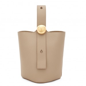 Loewe Mini Pebble Bucket Bag in Sand Grained Leather