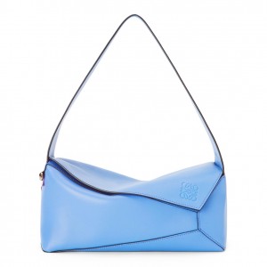 Loewe Puzzle Hobo Bag In Blue Nappa Calfskin