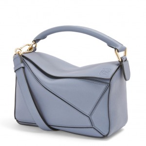 Loewe Puzzle Small Bag In Atlantic Blue Calfskin Leather