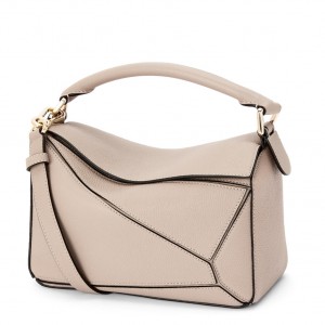 Loewe Puzzle Small Bag In Sandy Grained Leather