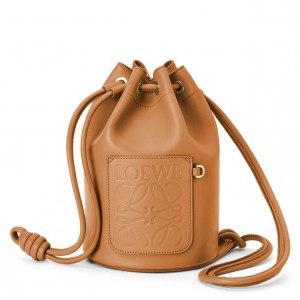 Loewe Small Sailor Bucket Bag In Brown Nappa Leather