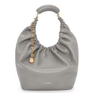 Loewe Medium Squeeze Bag in Grey Nappa Lambskin