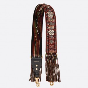 Dior Multi-coloured Canvas Fringed Shoulder Strap