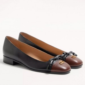 Valentino Valet Du Roi Ballerina in Black Lambskin