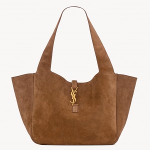 Saint Laurent LE 5 À 7 Bea Bag in Brown Suede Leather