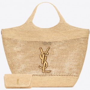 Saint Laurent Icare Maxi Shopping Bag in Naturel Raffia