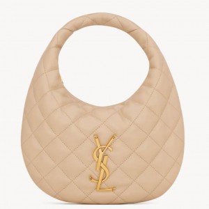 Saint Laurent Icarino Bag in Beige Quilted Nappa Leather