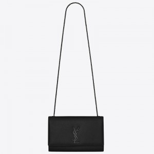Saint Laurent Medium Kate All Black Shoulder Bag