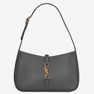 Saint Laurent Le 5 À 7 Hobo Bag in Storm Smooth Leather