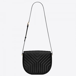Saint Laurent Joan Satchel Bag In Black Quilted Leather