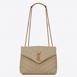 Saint Laurent Loulou Small Bag In Linen Canvas