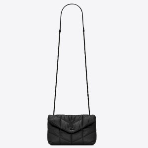 Saint Laurent So Black Puffer Toy Bag In Black Lambskin