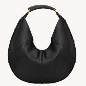 Saint Laurent Mombasa Large Hobo Bag in Black Leather