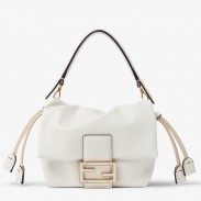 Fendi Mamma Baguette Small Bag in White Nappa Leather
