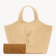 Saint Laurent Icare Maxi Shopping Bag in Natural Shearling