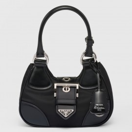 Prada Moon Bag in Black Re-Nylon and Leather