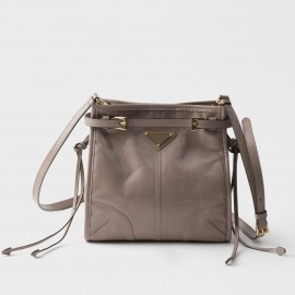 Prada Bonnie Mini Shoulder Bag in Grey Calfskin