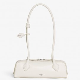 Alaia Le Teckel Small Shoulder Bag in White Goatskin