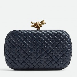 Bottega Veneta Knot Minaudiere Clutch In Space Intrecciato Lambskin