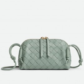 Bottega Veneta Concert Pouch in Sauge Intrecciato Lambskin
