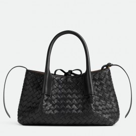Bottega Veneta Pinacoteca Small Bag in Black Intrecciato Calfskin