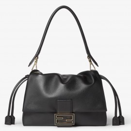 Fendi Mamma Baguette Medium Bag in Black Nappa Leather