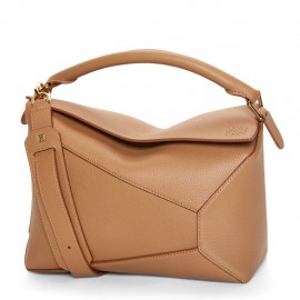 Loewe Puzzle Medium Bag In Toffee Grained Calfskin 