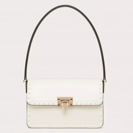 Valentino Rockstud23 Shoulder Bag in White Calfskin