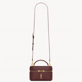 Saint Laurent Gaby Mini Vanity Bag in Bordeaux Lambskin