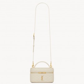 Saint Laurent Gaby Mini Vanity Bag in White Lambskin