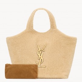 Saint Laurent Icare Maxi Shopping Bag in Natural Shearling