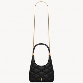 Saint Laurent Sade Hobo Bag in Black Leather