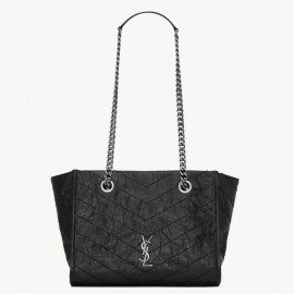 Saint Laurent Niki Small Shopping Bag in Noir Vintage Calfskin