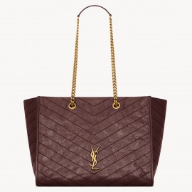 Saint Laurent Niki Medium Shopping Bag in Bordeaux Vintage Calfskin