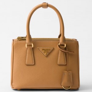 Prada Mini Galleria Bag in Brown Saffiano Leather